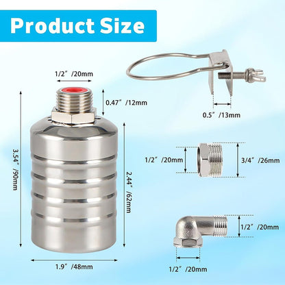 Waver Float Valve | Automatic Water Level Control, Stainless Steel - Hartwella