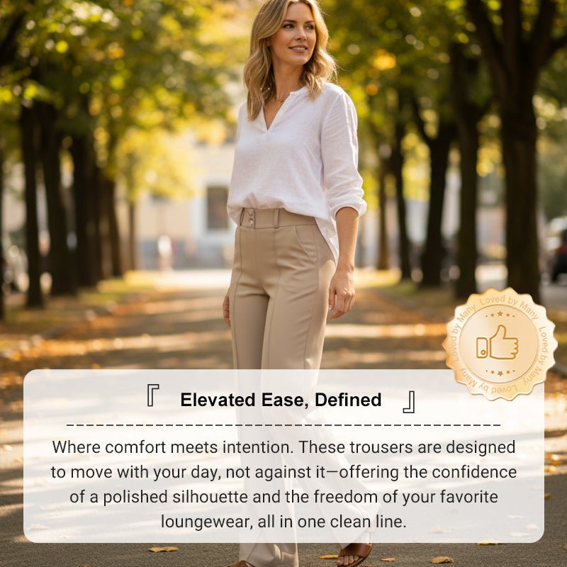 Waverly Women's Trousers | High-Waisted, Wrinkle-Free - Hartwella