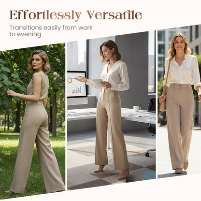 Waverly Women's Trousers | High-Waisted, Wrinkle-Free - Hartwella