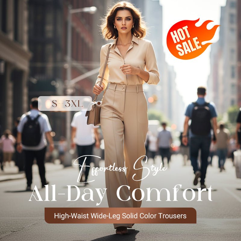 Waverly Women's Trousers | High-Waisted, Wrinkle-Free - Hartwella
