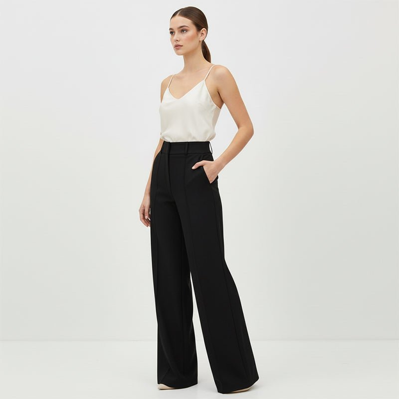 Waverly Women's Trousers | High-Waisted, Wrinkle-Free - Hartwella