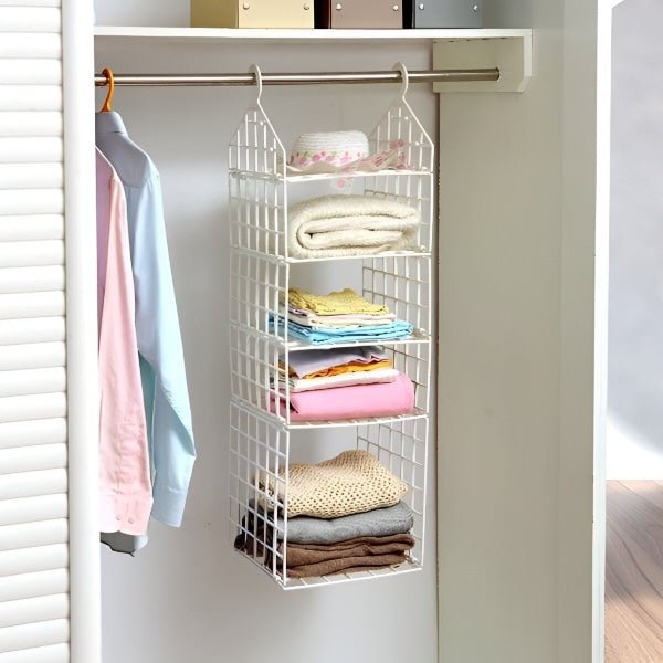Wavero Closet Organizer | Space-Saving 5-Shelf Rack, Durable PP - Hartwella