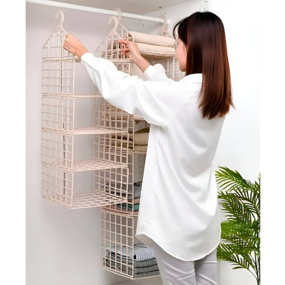 Wavero Closet Organizer | Space-Saving 5-Shelf Rack, Durable PP - Hartwella