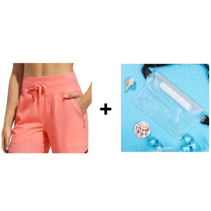 Wavy Athletic Shorts | Quick-Drying, Built-in Boxer Liner, UPF 50+ - Hartwella