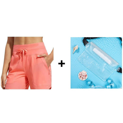 Wavy Athletic Shorts | Quick-Drying, Built-in Boxer Liner, UPF 50+ - Hartwella