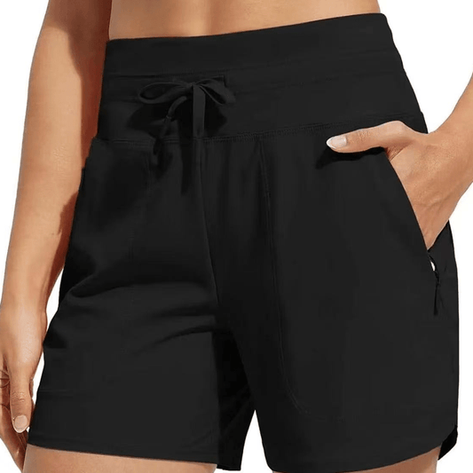 Wavy Athletic Shorts | Quick-Drying, Built-in Boxer Liner, UPF 50+ - Hartwella