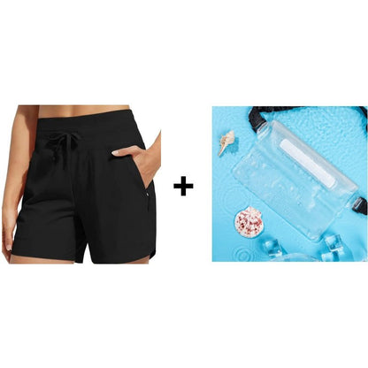 Wavy Athletic Shorts | Quick-Drying, Built-in Boxer Liner, UPF 50+ - Hartwella