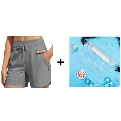 Wavy Athletic Shorts | Quick-Drying, Built-in Boxer Liner, UPF 50+ - Hartwella