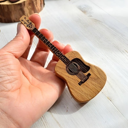 Wavy Guitar Pick Box | Personalized Wooden Design - Hartwella