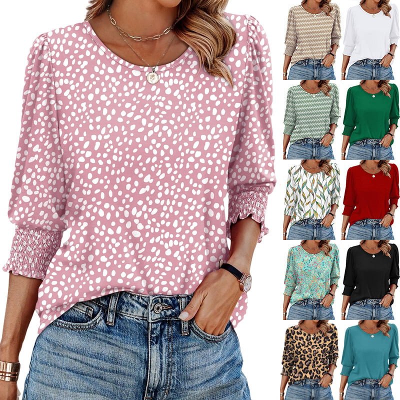 Wendy Blouse | 3/4 Length Sleeve, Smocked Cuffs - Hartwella