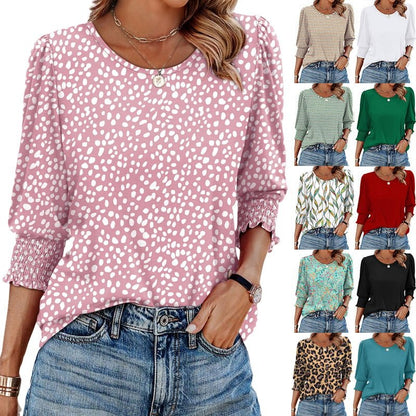Wendy Blouse | 3/4 Length Sleeve, Smocked Cuffs - Hartwella