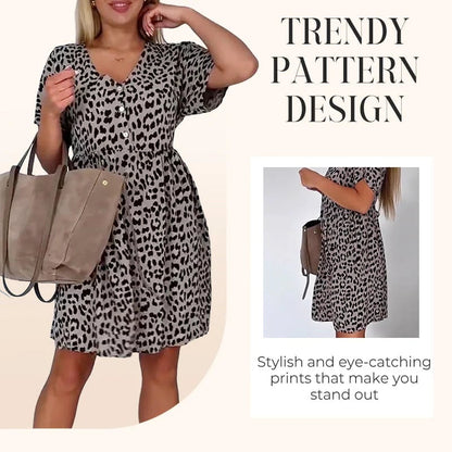 Wendy Casual Dress | V-Neck, A-Line Design - Hartwella