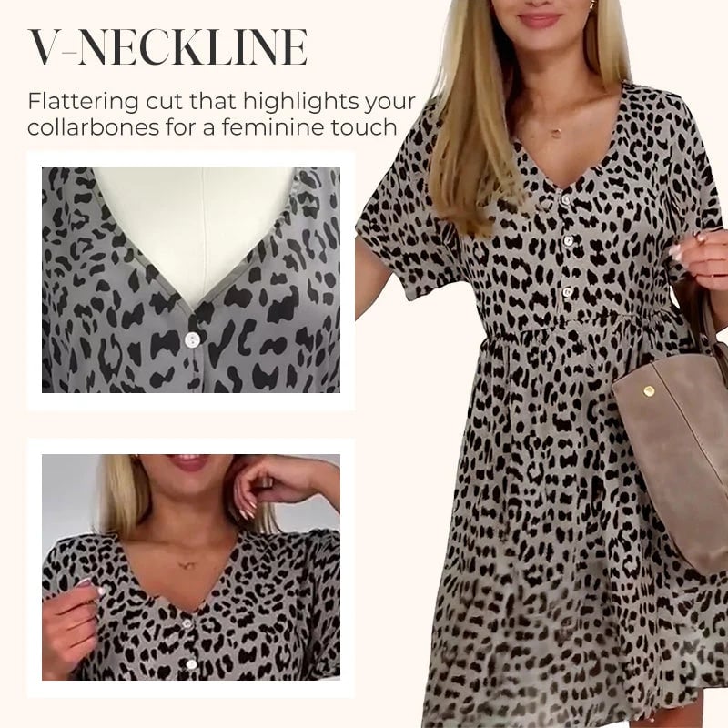 Wendy Casual Dress | V-Neck, A-Line Design - Hartwella