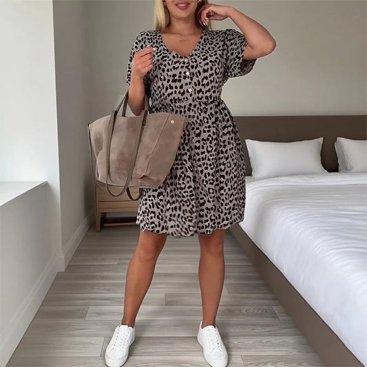 Wendy Casual Dress | V-Neck, A-Line Design - Hartwella