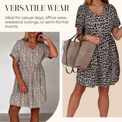 Wendy Casual Dress | V-Neck, A-Line Design - Hartwella