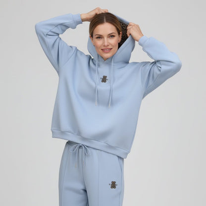Wendy Casual Hoodie Set | Leopard-Print Lining, Oversized Fit - Hartwella