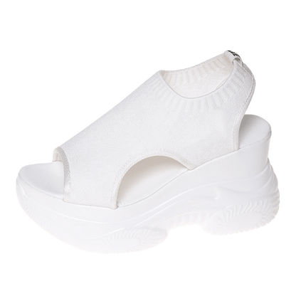 Wendy Wedge Sandals for Women | Open Toe, Breathable Knit, Non - Slip Wedge Heels - Hartwella