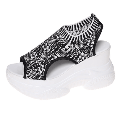 Wendy Wedge Sandals for Women | Open Toe, Breathable Knit, Non - Slip Wedge Heels - Hartwella