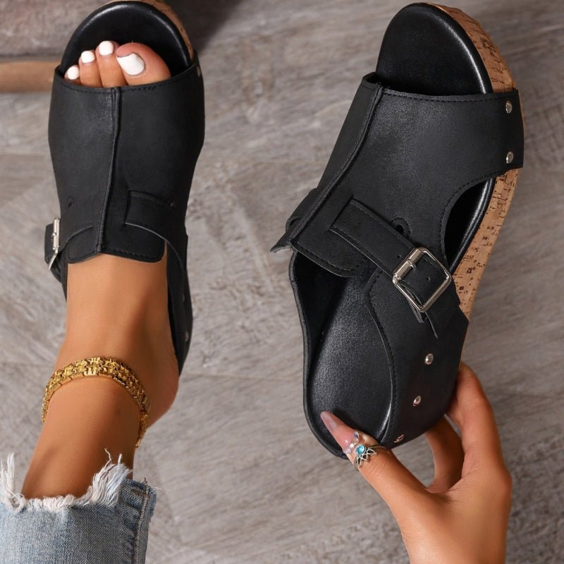 Wendy Wedge Sandals | Peep Toe, Comfortable Design - Hartwella