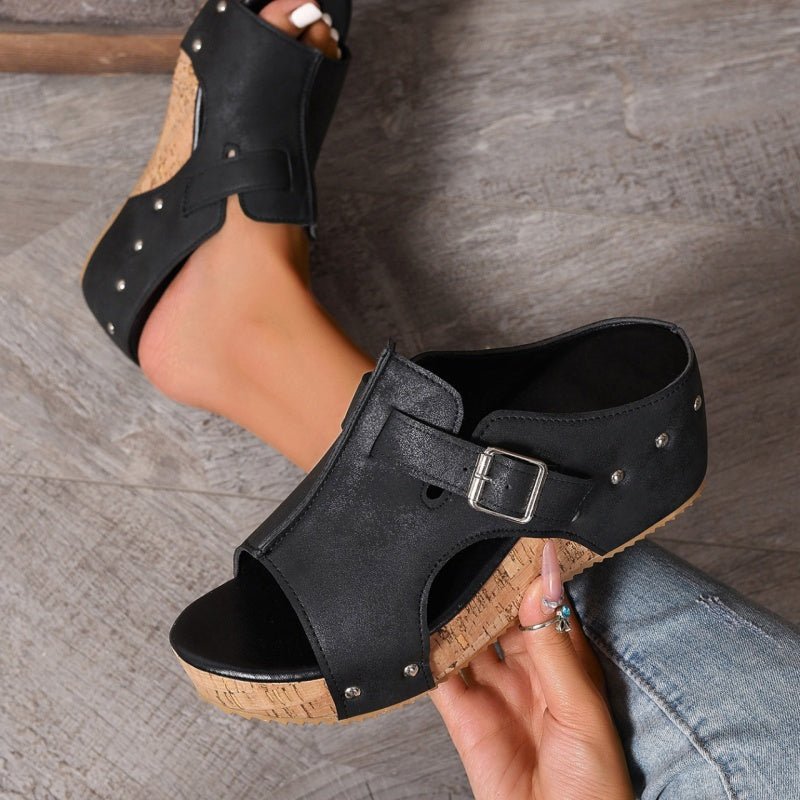 Wendy Wedge Sandals | Peep Toe, Comfortable Design - Hartwella