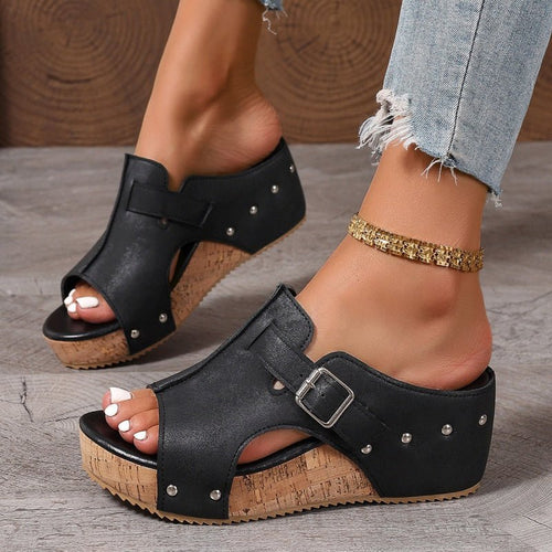 Wendy Wedge Sandals | Peep Toe, Comfortable Design - Hartwella
