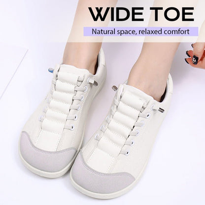Wendy Wide Toe Sneakers | Lightweight, Breathable PU - Hartwella