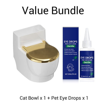 Whimsy Cat Bowl | Wall-Mounted Toilet Design, Stainless Steel - Hartwella