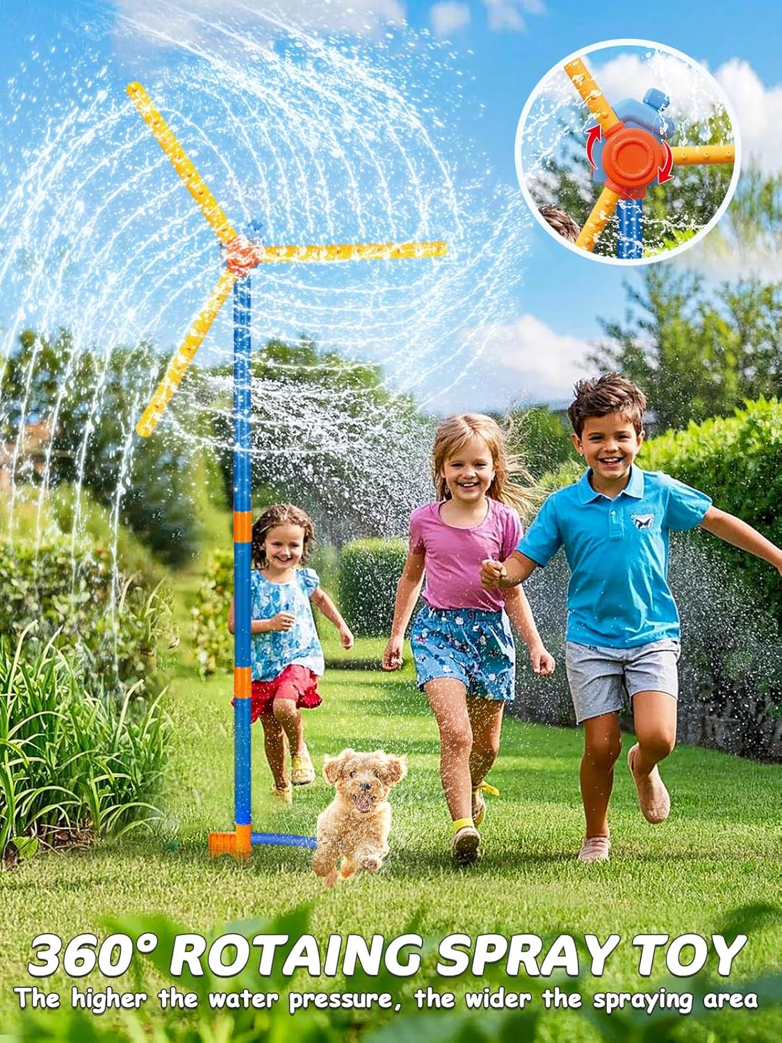 Whirlwind Lawn Sprinkler | 360° Rotating Water Dome, BPA-Free, Easy Setup - Hartwella
