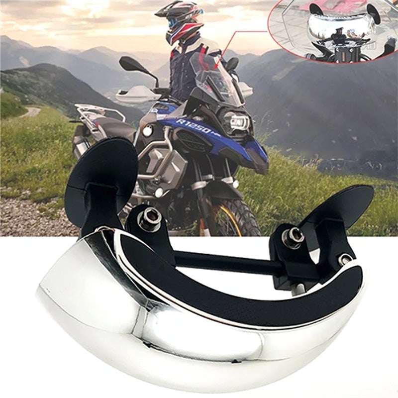 Wider View Motorcycle Mirror | 180 - Degree Parabolic Design, Adjustable Angle - Hartwella
