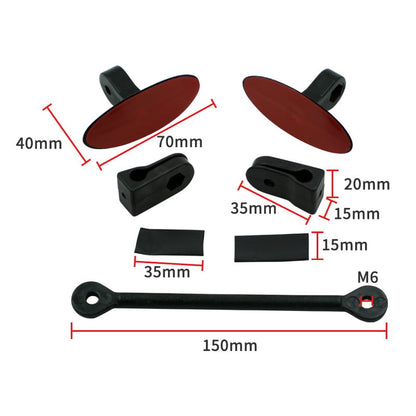 Wider View Motorcycle Mirror | 180 - Degree Parabolic Design, Adjustable Angle - Hartwella