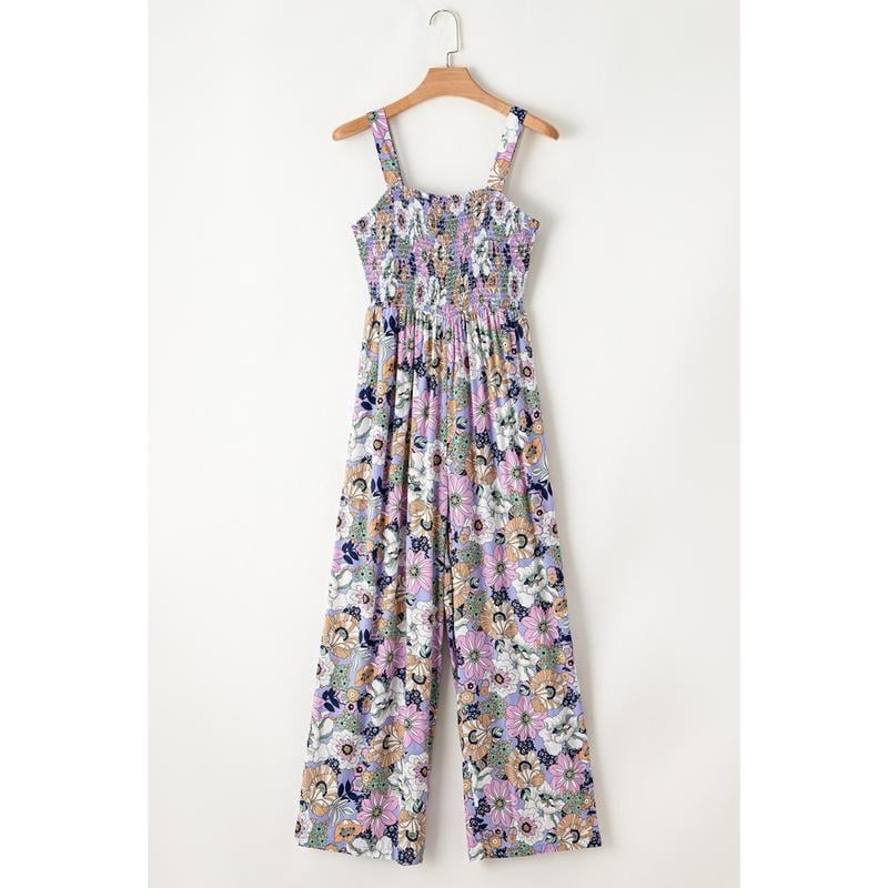 Willa Floral Jumpsuit | Sleeveless, Elastic Waist, Comfortable Polyester - Hartwella
