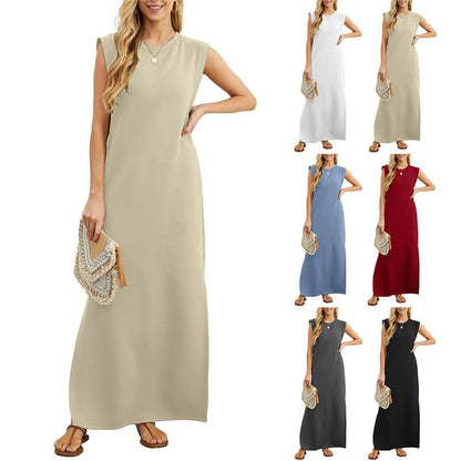 Wina Casual Dress | Wrinkle - Free, Split Hem - Hartwella