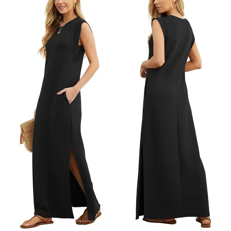 Wina Casual Dress | Wrinkle - Free, Split Hem - Hartwella
