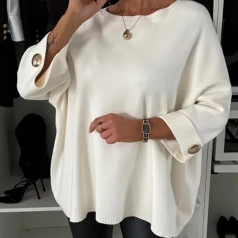 Wina Classic Knit Top | Three - Quarter Sleeve, Cotton Blend - Hartwella