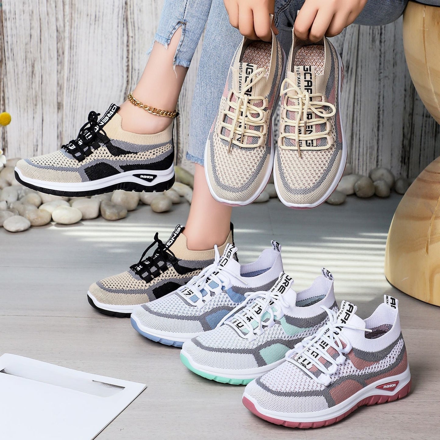 Wina Running Shoes | Breathable Mesh, Non - Slip Sole - Hartwella