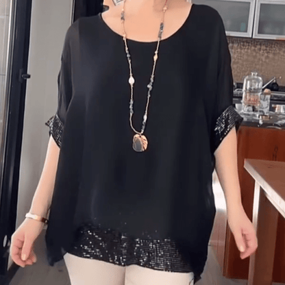 Wina Sequin Top | Elegant Blouse for Women, Soft Fabric, Going Out - Hartwella