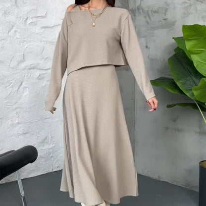 Wina Two Piece Set | Versatile Matching Sets for Women, High - Stretch Knit Fabric - Hartwella