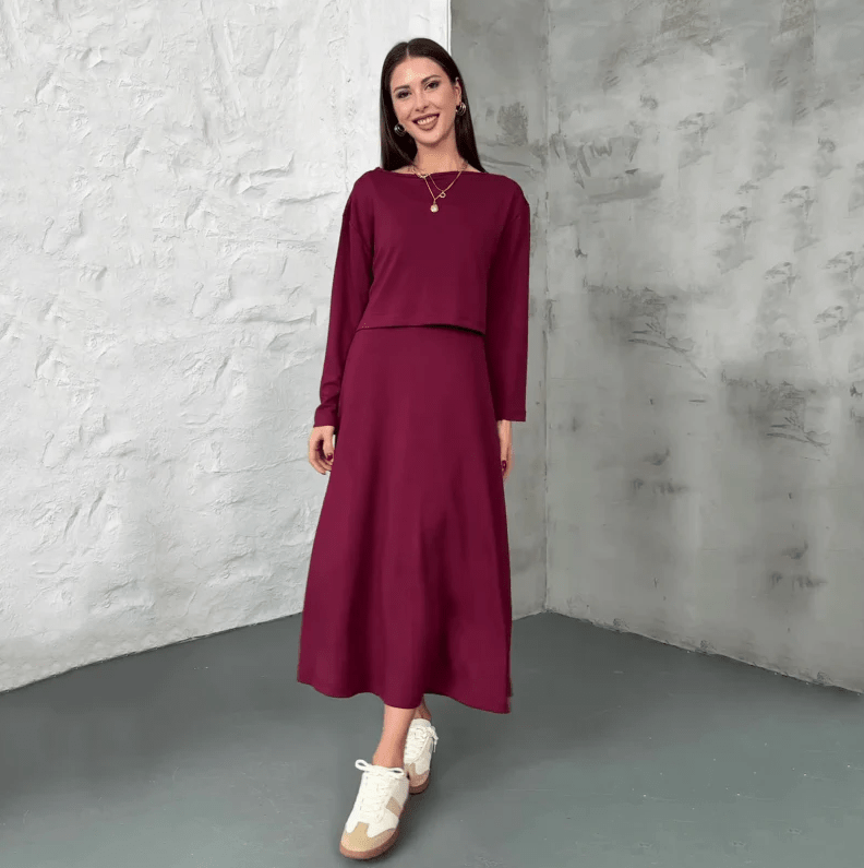 Wina Two Piece Set | Versatile Matching Sets for Women, High - Stretch Knit Fabric - Hartwella