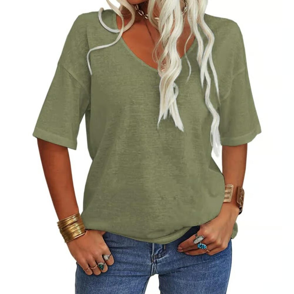 Wina V - Neck T-Shirt | Soft Cotton Blend, Casual Fit for Men - Hartwella