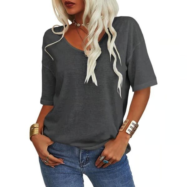 Wina V - Neck T-Shirt | Soft Cotton Blend, Casual Fit for Men - Hartwella