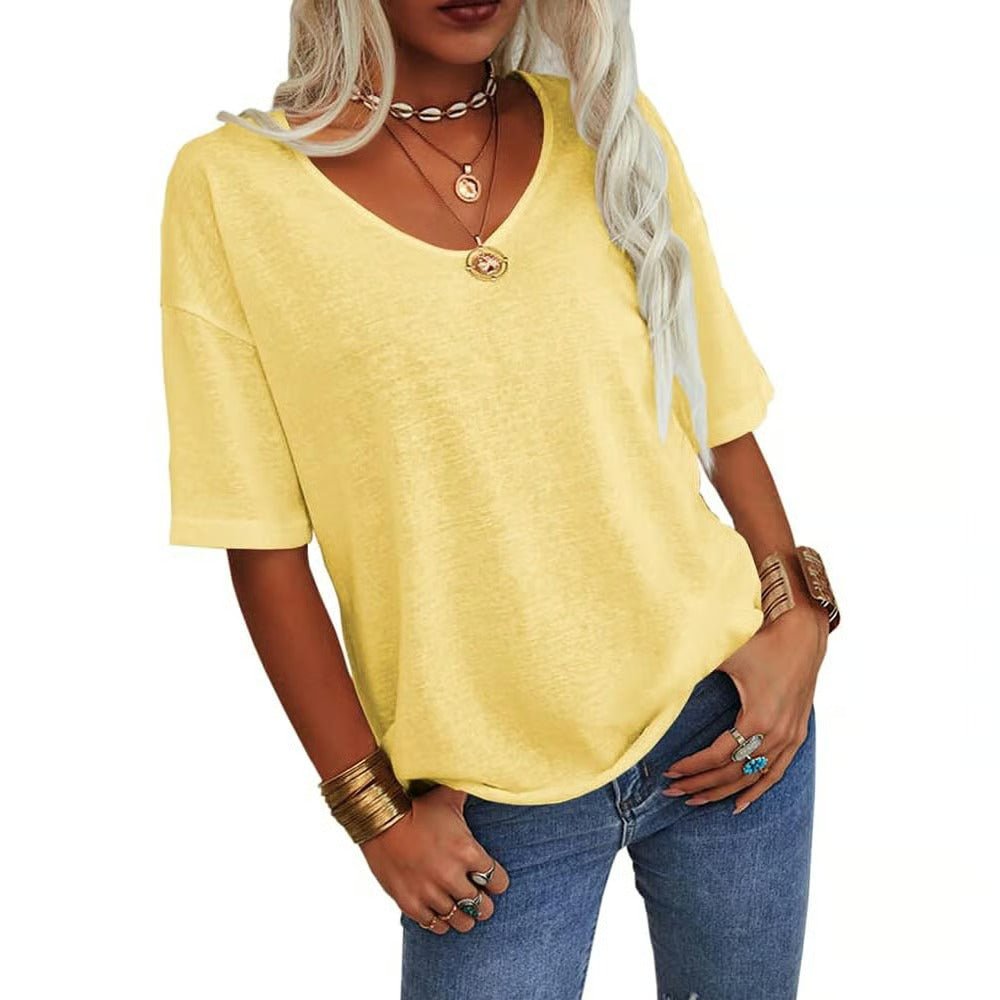 Wina V - Neck T-Shirt | Soft Cotton Blend, Casual Fit for Men - Hartwella
