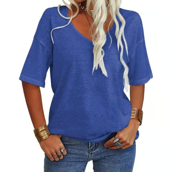 Wina V - Neck T-Shirt | Soft Cotton Blend, Casual Fit for Men - Hartwella