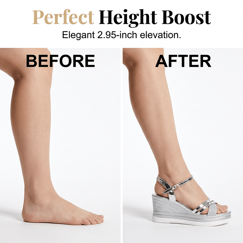 Wina Wedge Sandals for Women | Gold, Elegant Open Toe, Adjustable Ankle Strap - Hartwella