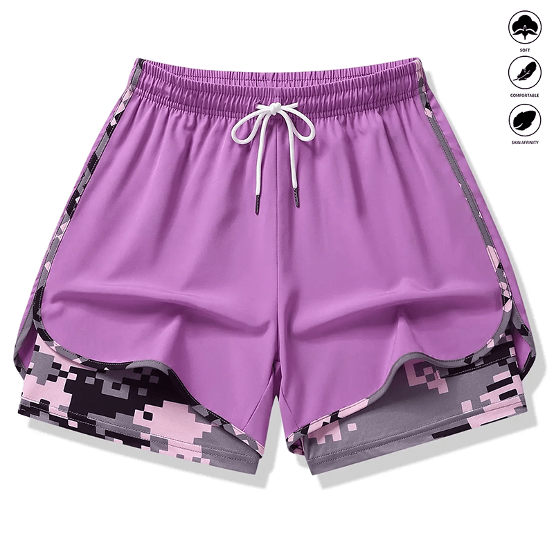 Wina Women's Athletic Shorts | 2 - in - 1 Design, Breathable Fabric - Hartwella