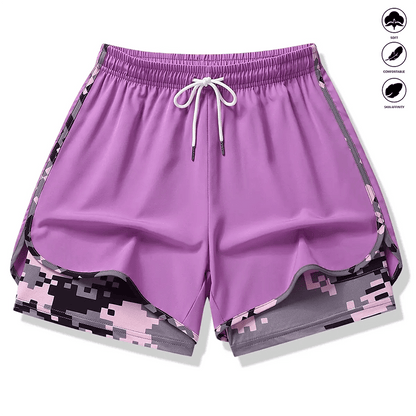 Wina Women's Athletic Shorts | 2 - in - 1 Design, Breathable Fabric - Hartwella
