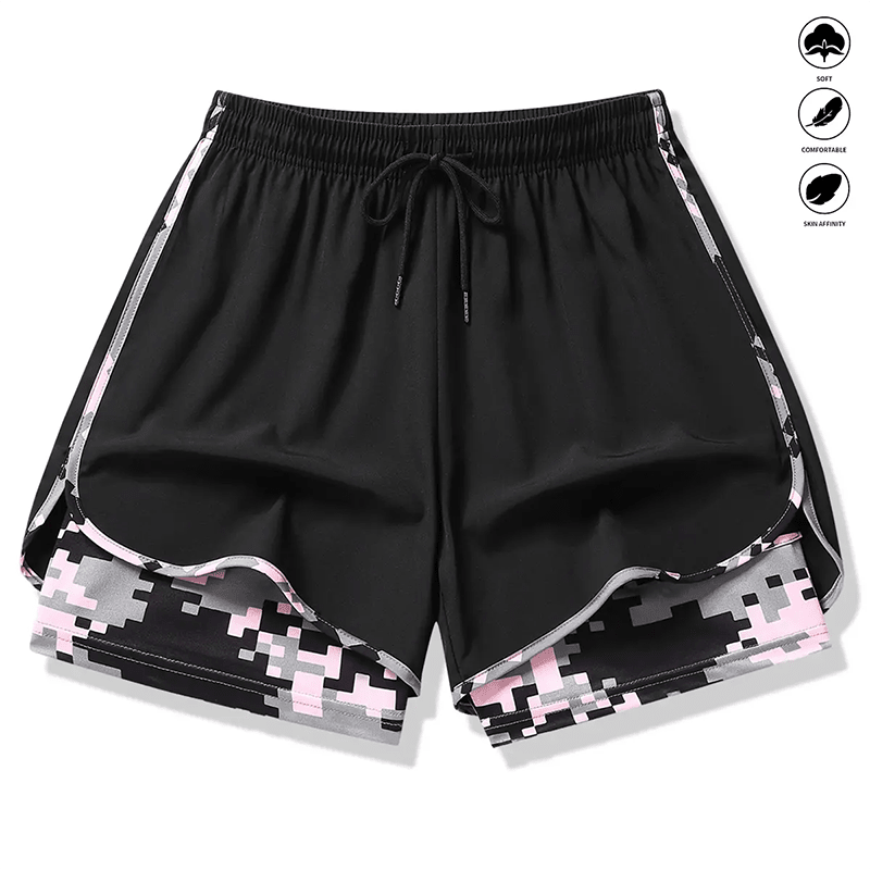 Wina Women's Athletic Shorts | 2 - in - 1 Design, Breathable Fabric - Hartwella