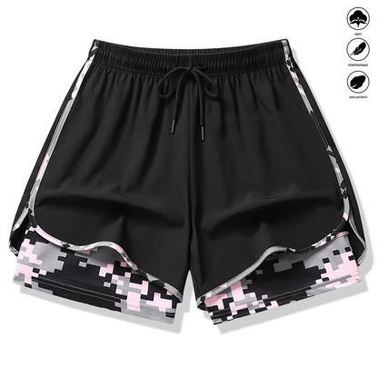 Wina Women's Athletic Shorts | 2 - in - 1 Design, Breathable Fabric - Hartwella