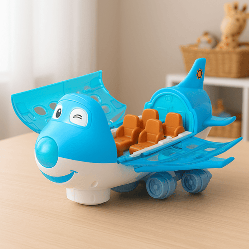 Wingo Electric Airplane Toy | Bright Lights, Smart Obstacle Avoidance, Includes 3 Figures - Hartwella