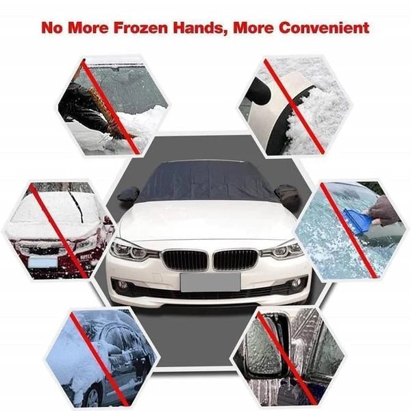 Wintrex Windshield Cover | Weather-Resistant, Universal Fit for Snow and Sun Protection - Hartwella