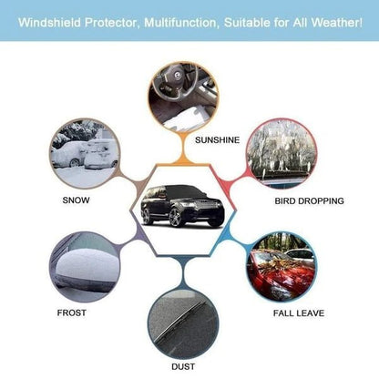 Wintrex Windshield Cover | Weather-Resistant, Universal Fit for Snow and Sun Protection - Hartwella